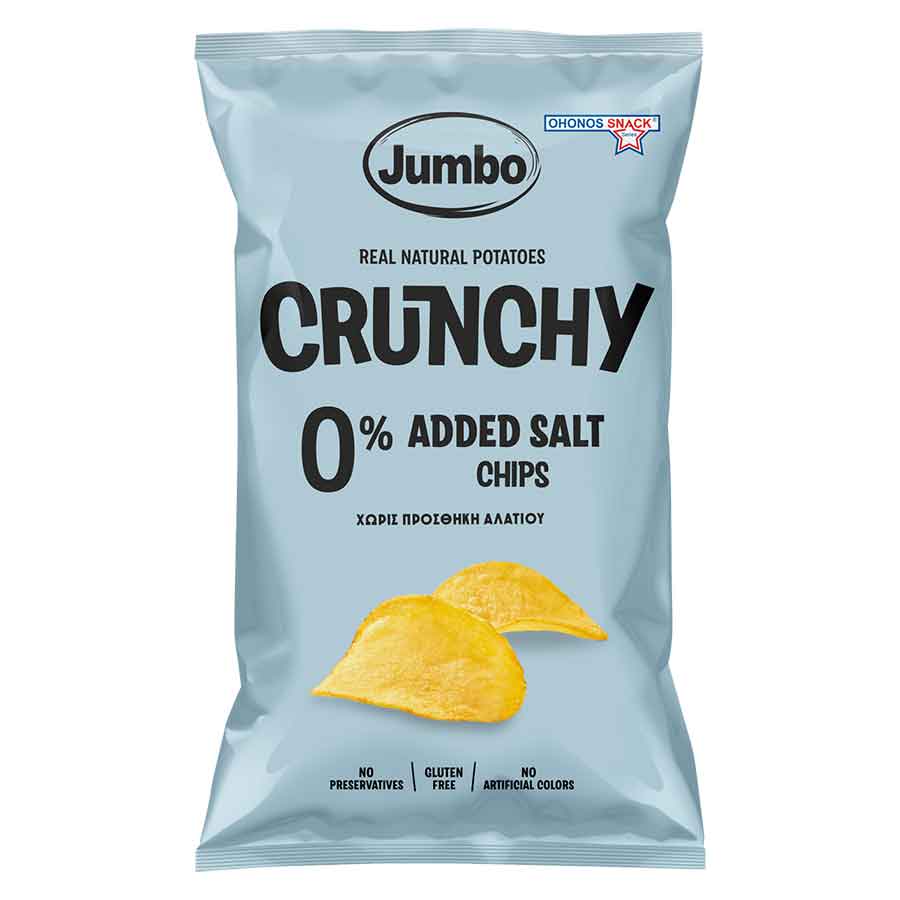 Ohonos Snack Jumbo Crunchy Τσιπς Χωρίς Γλουτένη & Χωρίς Αλάτι 140γρ.