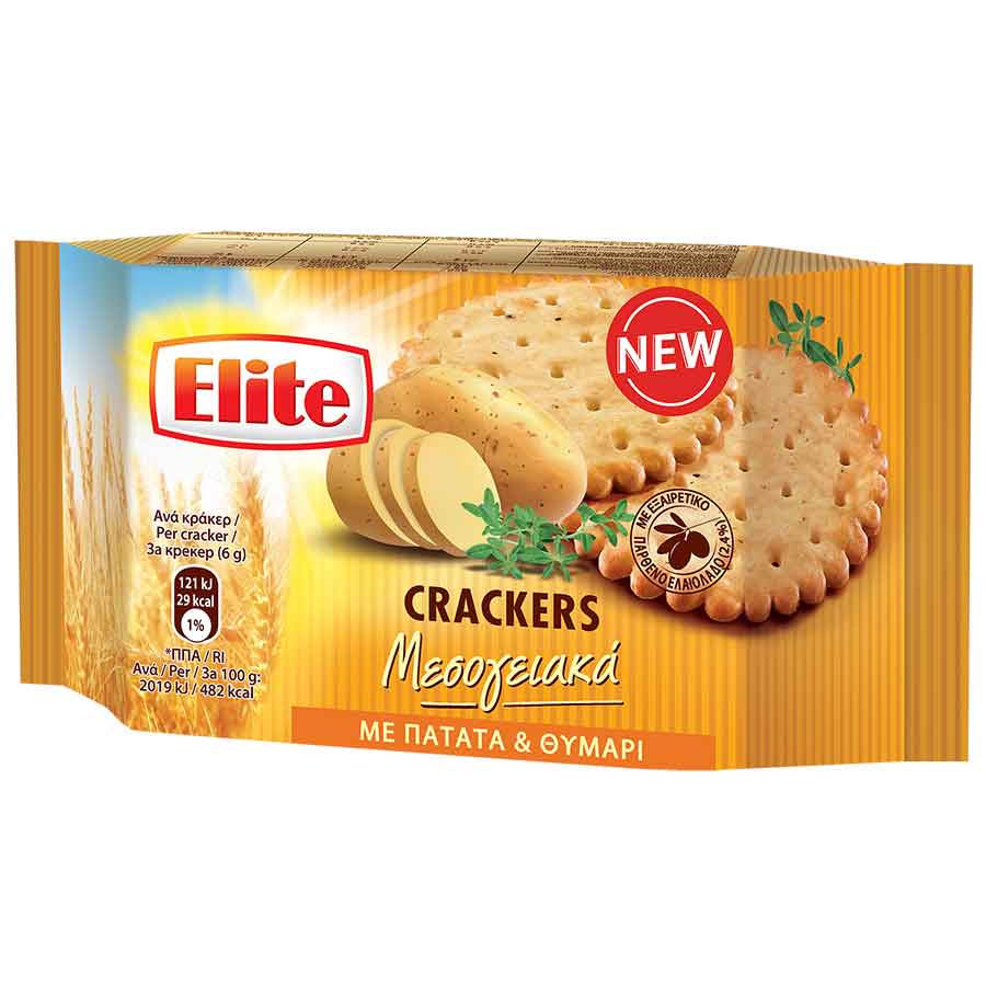 Elite Crackers Μεσογειακά Πατάτα & Θυμάρι 105γρ.