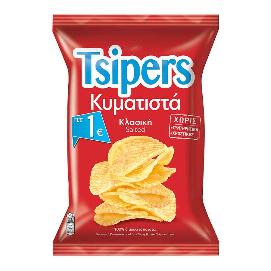 Chipita Tsipers Τσιπς Κυματιστά Αλάτι 80γρ.