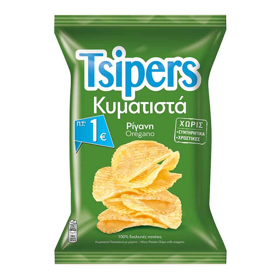 Chipita Tsipers Τσιπς Κυματιστά Ρίγανη 80γρ.