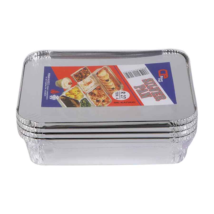 Revan Silver Pan Σκεύος Αλουμινίου Με Καπάκι R-27 4τεμ.