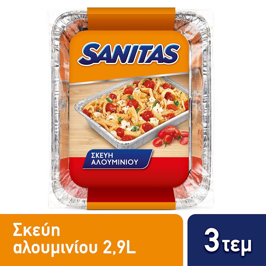 Sanitas Σκεύος Αλουμινίου S20 Μεγάλο Παραλληλόγραμμο 3τεμ.