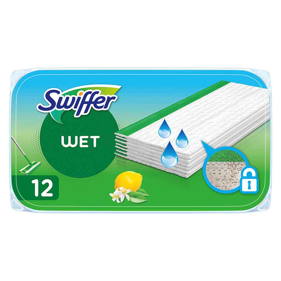 Swiffer Υγρά Πανάκια Καθαρισμού Για Το Πάτωμα Με Άρωμα Λεμόνι 12τεμ.