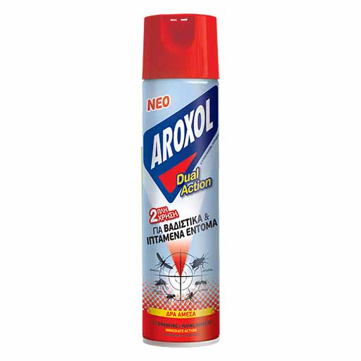 Aroxol Dual Action Εντομοκτόνο Σπρέι Για Βαδιστικά & Ιπτάμενα Έντομα 300ml.