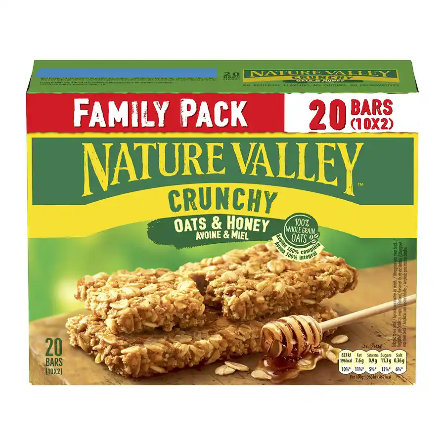 Nature Valley Crunchy Μπάρες Δημητριακών Μούσλι & Μέλι Οικογενειακή Συσκευασία 10τεμ. x 42γρ.