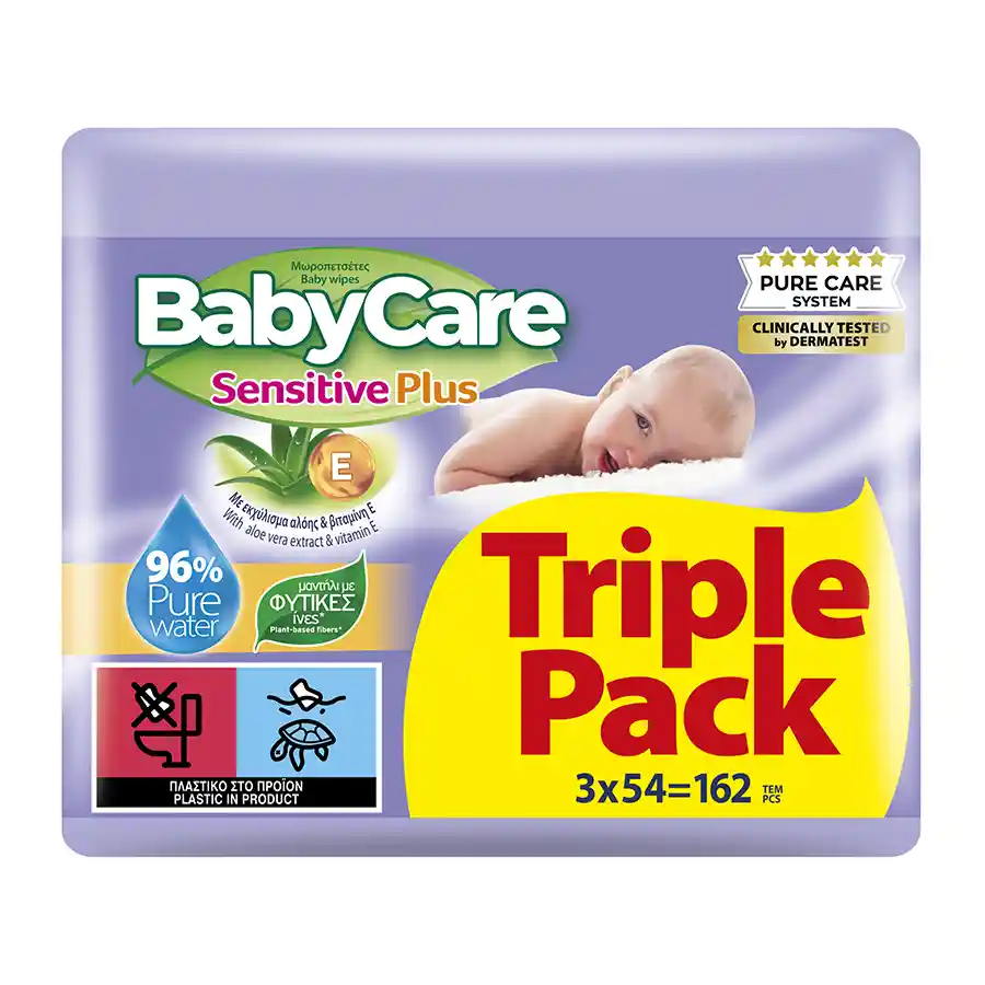Babycare  Sensitive Plus Μωρομάντηλα 3x54τεμ.