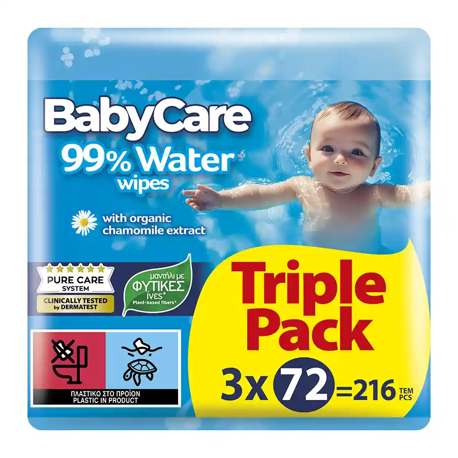Babycare 99% Water Μωρομάντηλα 3x72τεμ.