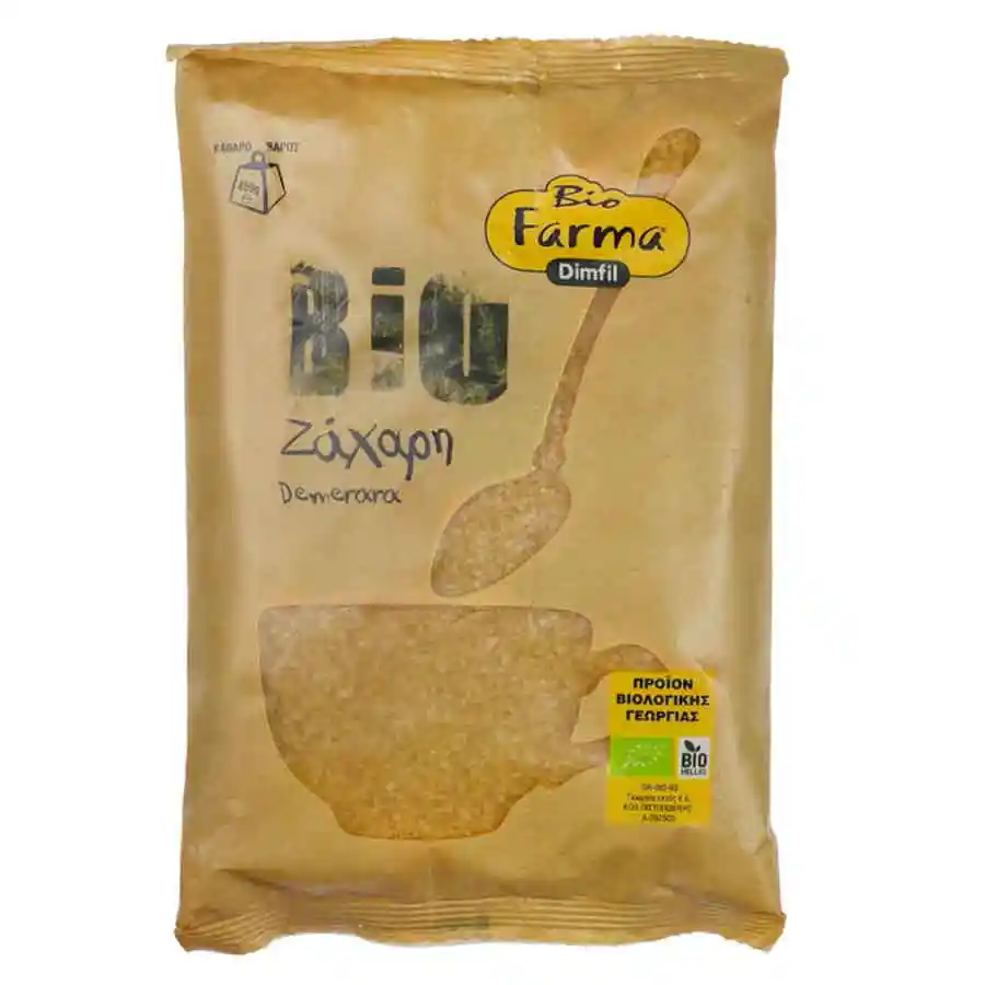 Bio Farma Ζάχαρη Καστανή Demerara Βιολογική Κρυσταλλική Από Ζαχαροκάλαμο 450γρ.