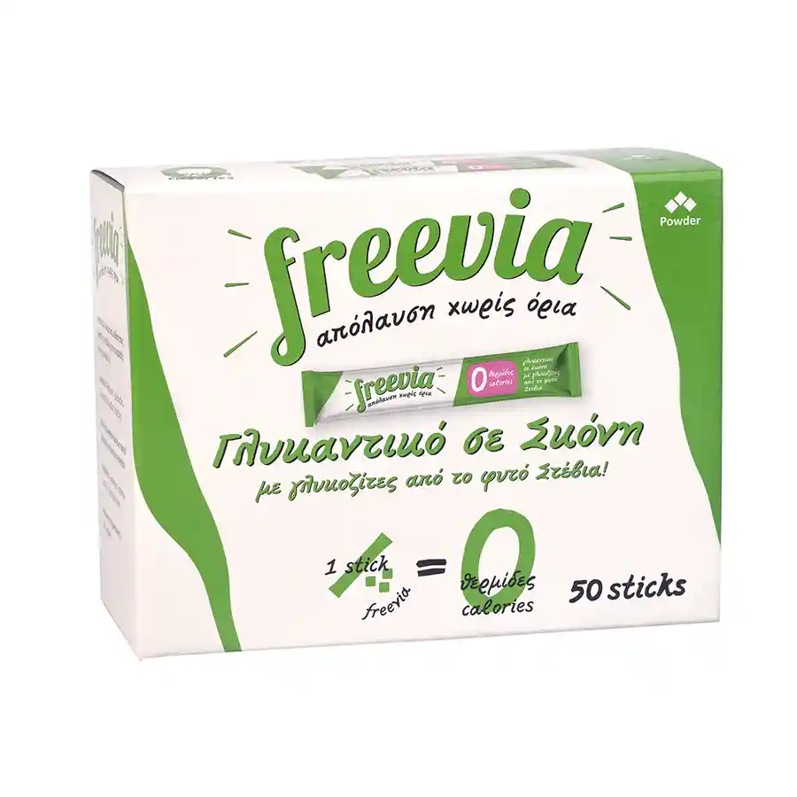 Freevia Γλυκαντικό Επιτραπέζιο Με Στέβια Σε Sticks 0,5γρ.x50τεμ.  25γρ.