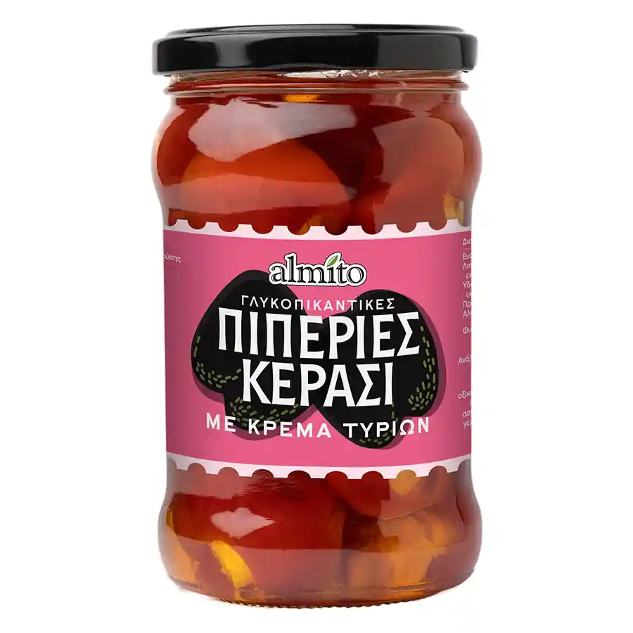 Almito Γλυκοπικάντικες Πιπεριές Κεράσι Με Κρέμα Τυριών 280γρ.
