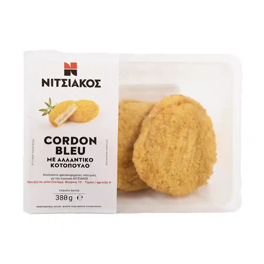 Νιτσιάκος Cordon Bleu Κοτόπουλο Ελληνικό Πανέ Νωπό 380γρ.