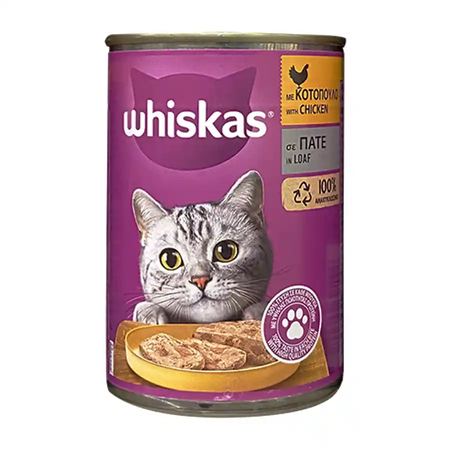 Whiskas Γατοτροφή Πατέ Κοτόπουλο 400γρ.