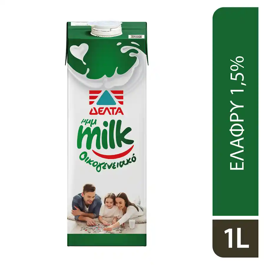 Δέλτα Μμμmilk Οικογενειακό Γάλα Ελαφρύ 1,5% Λιπαρά 1lt.