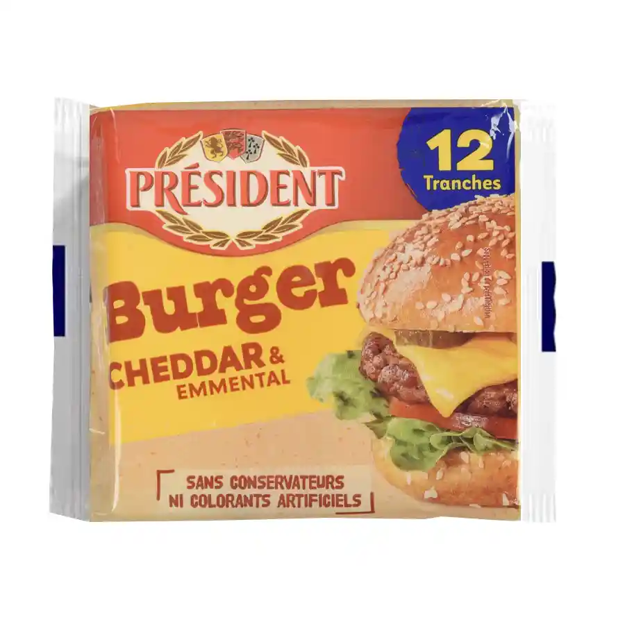 President Τυρί Cheddar Για Burger Σε Φέτες 12τεμ. 200γρ.