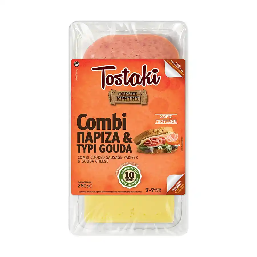 Creta Farms Tostaki Φάρμες Κρήτης Combi Πάριζα Χωρίς Γλουτένη & Gouda 280γρ.