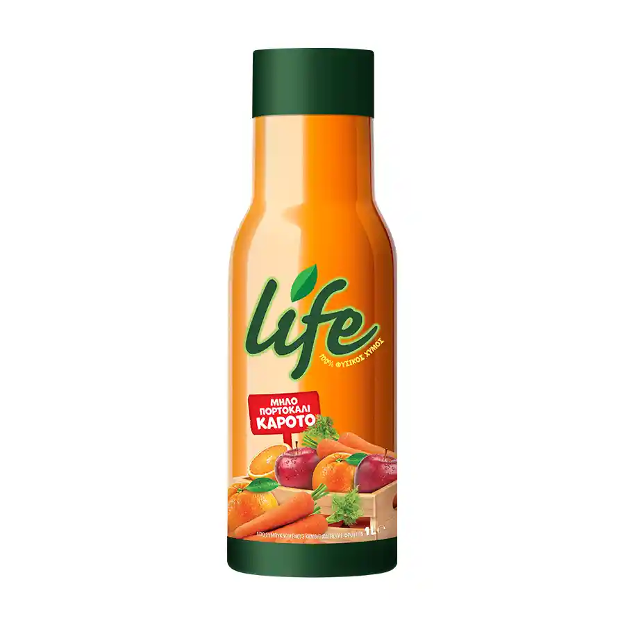 Δέλτα Life Φυσικός Χυμός Μήλο Πορτοκάλι Καρότο 1lt.