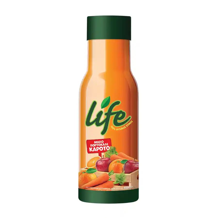 Δέλτα Life Μήλο Πορτοκάλι Καρότο 400ml.