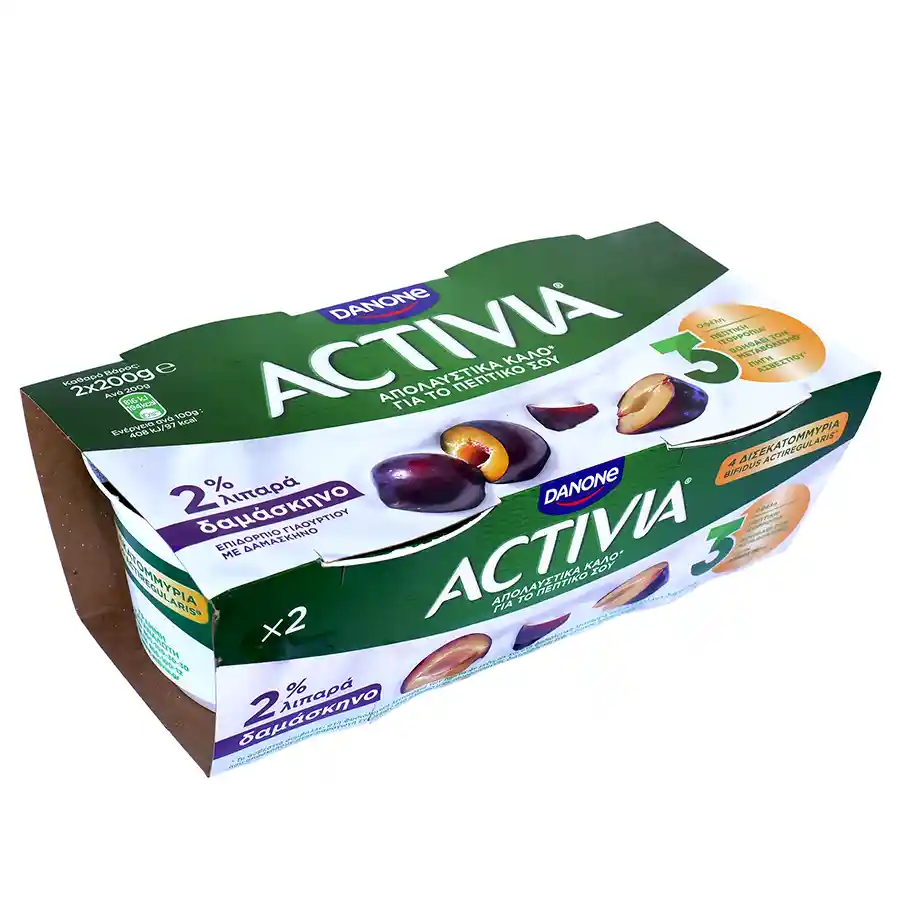 Activia Επιδόρπιο Γιαουρτιού Δαμάσκηνο 2x200γρ.
