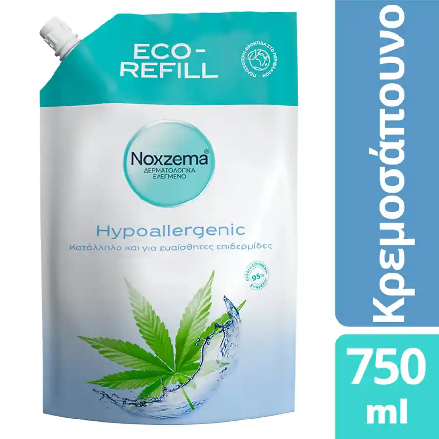 Noxzema Hypoallergenic Hemp Κρεμοσάπουνο Ανταλλακτικό 750ml.