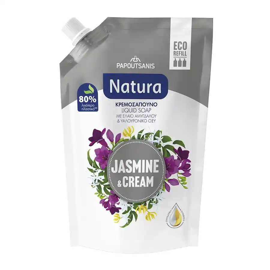 Papoutsanis Natura Κρεμοσάπουνο Ανταλλακτικό Γιασεμί & Κρέμα 500ml.