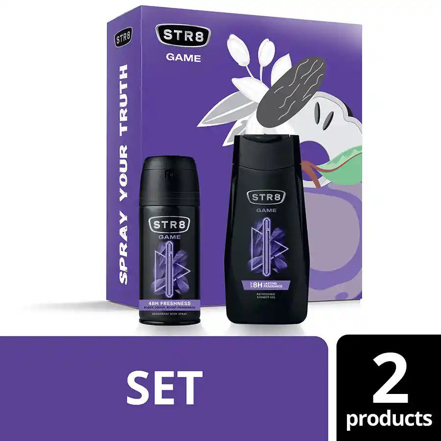 Str8 Game Αποσμητικό Σπρέι 150ml+ Str8 Game Ντους 250ml.