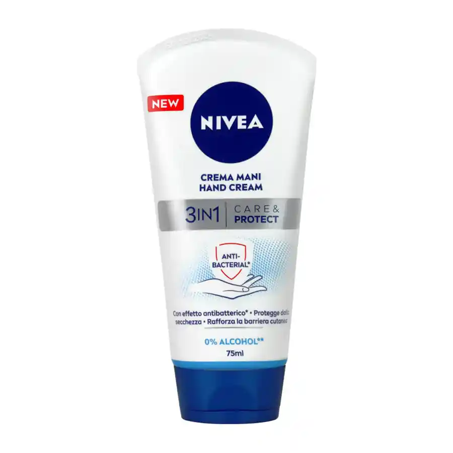 Nivea Κρέμα Χεριών 3in1 Care & Protect Με Αντιβακτηριδιακή Δράση 75ml.