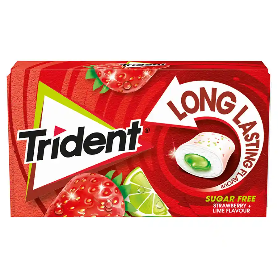 Trident Max Splash Τσίχλες Φράουλα Λάιμ 22γρ. 
