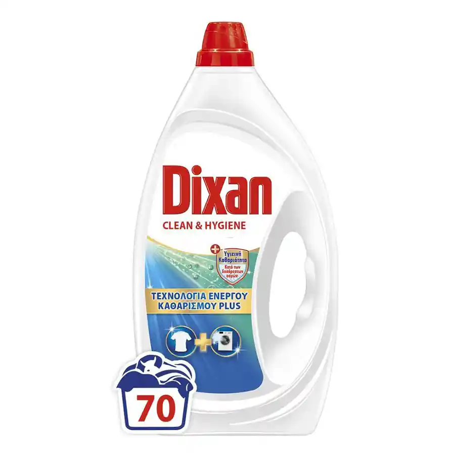 Dixan Υγρό Απορρυπαντικό Πλυντηρίου Ρούχων Clean & Hygiene 70mez. 3,15lt.