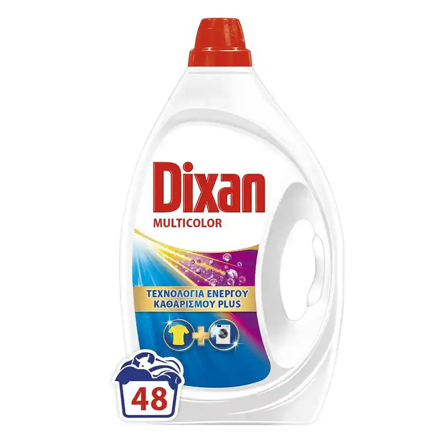 Dixan Υγρό Απορρυπαντικό Πλυντηρίου Ρούχων Multicolor 48mez. 2,16lt.