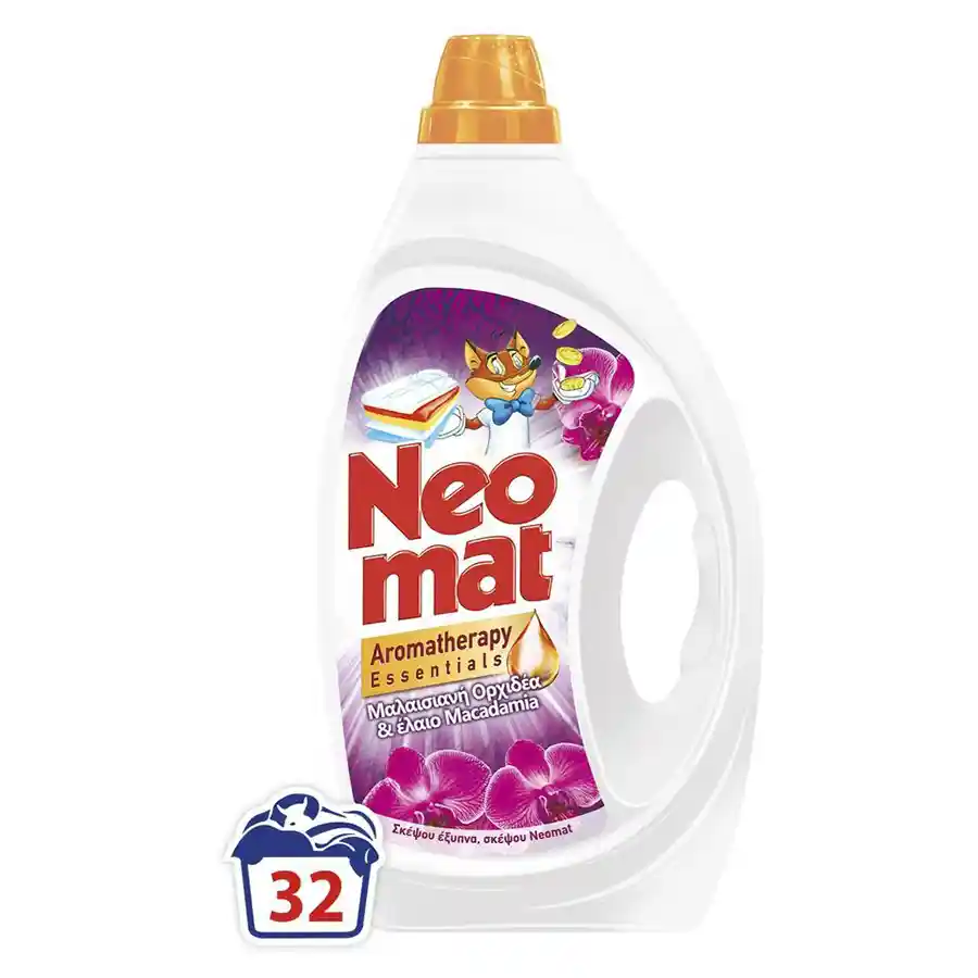 Neomat Aromatherapy Υγρό Απορρυπαντικό Πλυντηρίου Ρούχων Μαλαισιανή Ορχιδέα 32mez. 1,44lt.