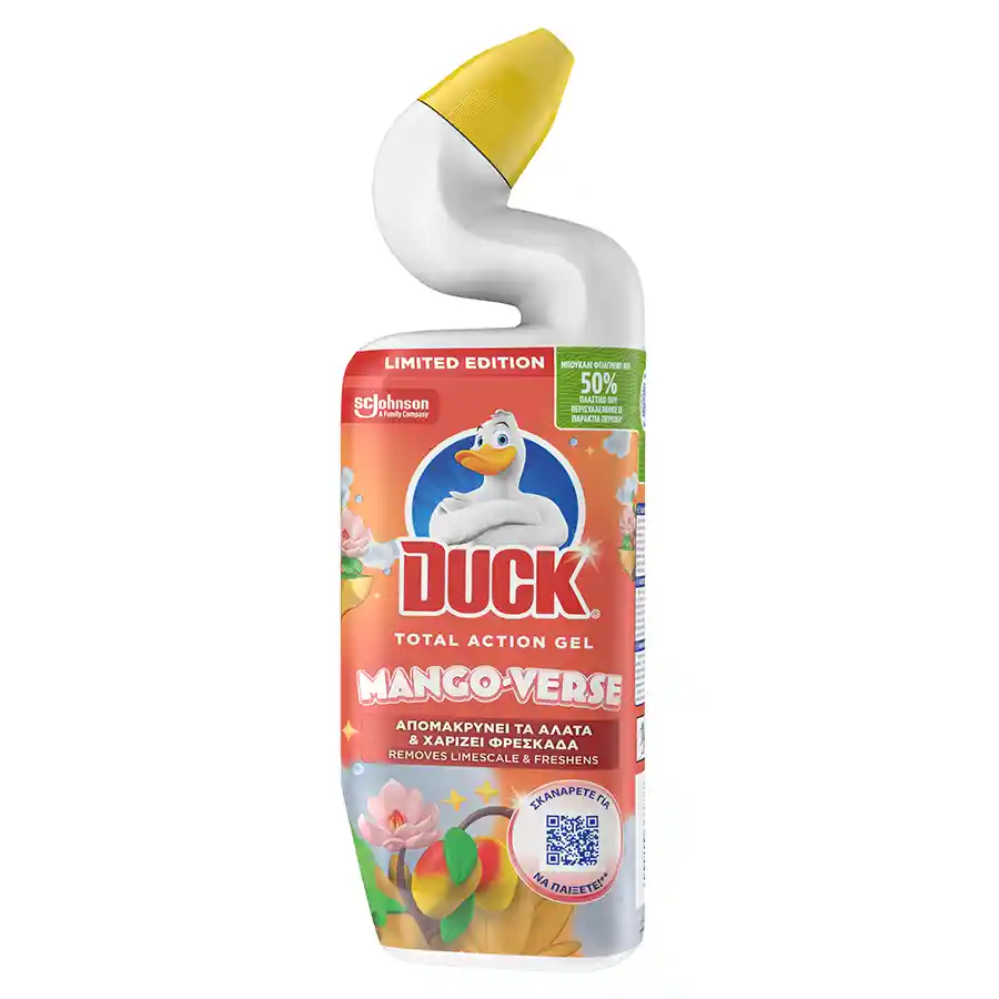 Duck Total Action Gel Απολυμαντικό Καθαριστικό Λεκάνης Τουαλέτας Mango Verse 750ml.