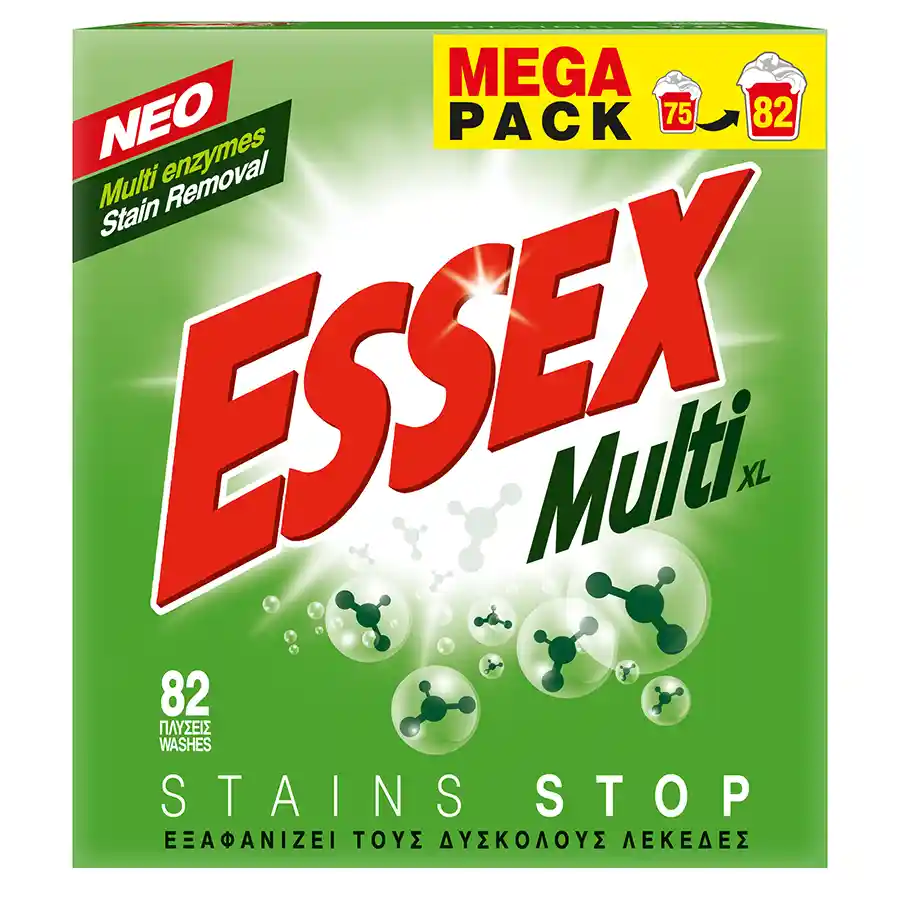 Essex Απορρυπαντικό Πλυντηρίου Ρούχων Σκόνη Multi 82mez. 3,690kg.