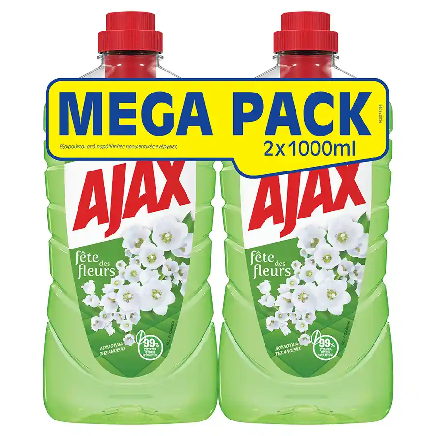 Ajax Υγρό Καθαριστικό Γιορτή Λουλουδιών Άνοιξης 2x1lt.