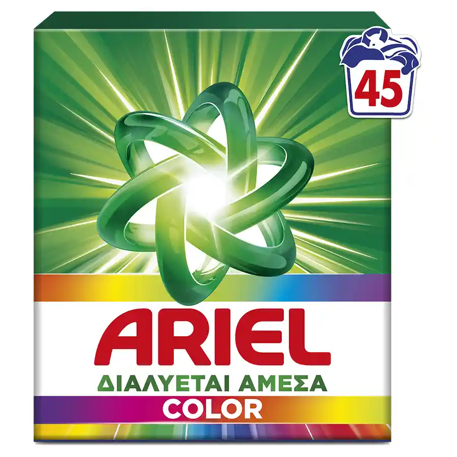 Ariel Color Απορρυπαντικό Πλυντηρίου Ρούχων Σκόνη 45mez. 2,925kg.