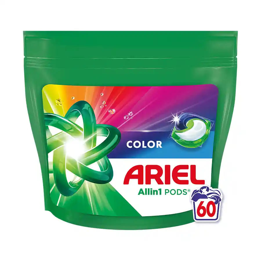 Ariel All In 1 Pods Color Απορρυπαντικό Πλυντηρίου Ρούχων  60τεμ. 1,092kg.