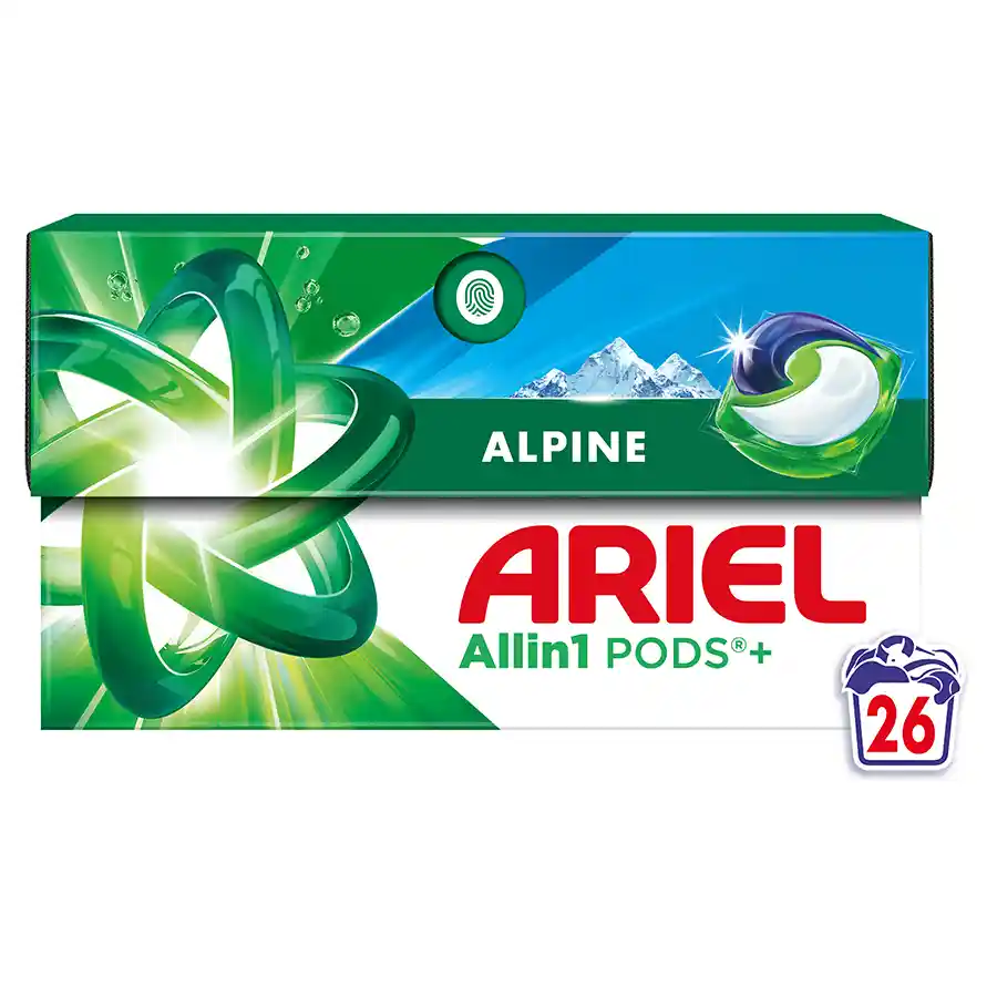 Ariel All In 1 Pods Απορρυπαντικό Πλυντηρίου Ρούχων Alpine 26τεμ. 496γρ.