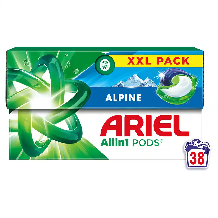 Ariel All In 1 Pods Απορρυπαντικό Πλυντηρίου Ρούχων Alpine 38τεμ. 725,8γρ.