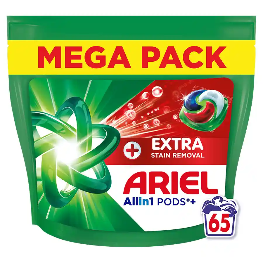Ariel All In 1 Pods Extra Clean Απορρυπαντικό Πλυντηρίου Ρούχων 65τεμ. 1,592,5kg.