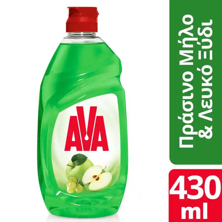 Ava Action Υγρό Απορρυπαντικό Πιάτων Λευκό Ξύδι & Πράσινο Μήλο 430ml.
