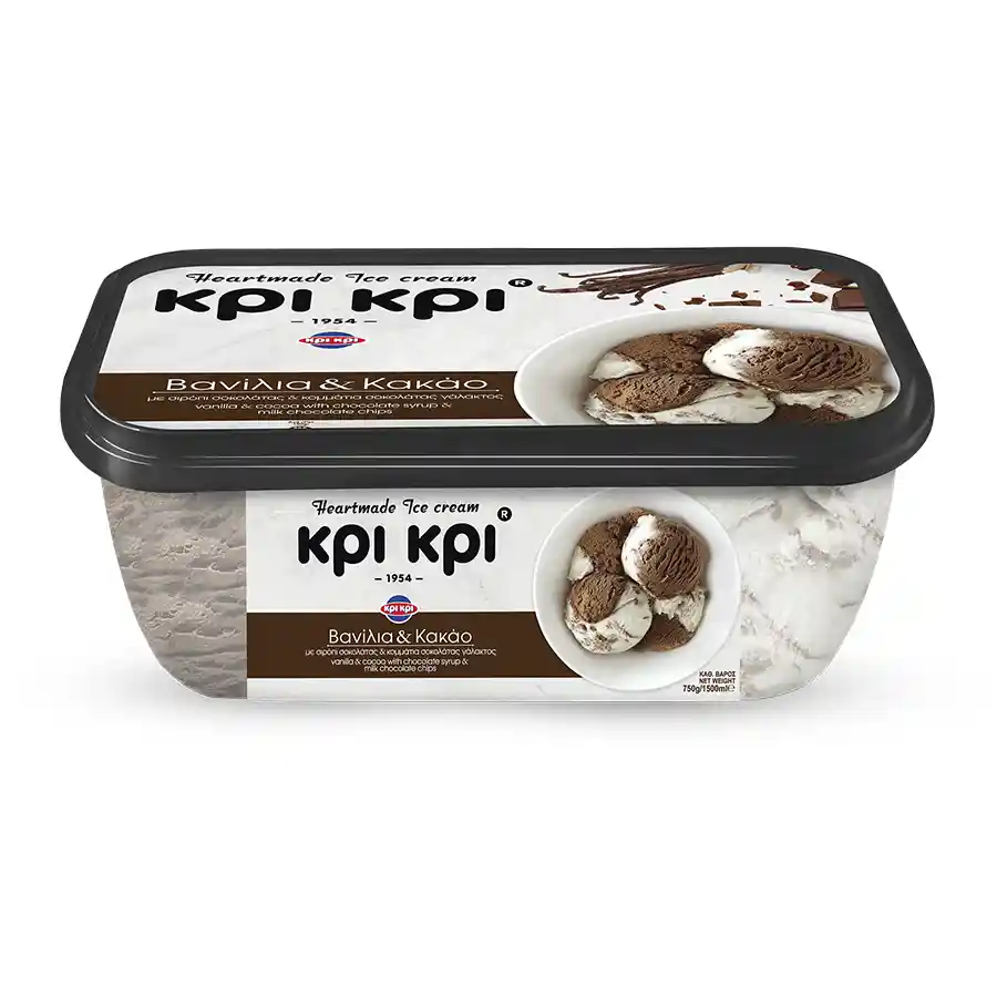 Κρι Κρι Παγωτό Heartmade Βανίλια Κακάο 750γρ./1,5lt.