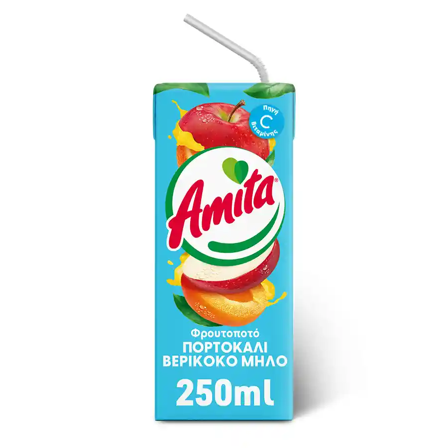 Amita Φρουτοποτό Πορτοκάλι Μήλο & Βερίκοκο 250ml.