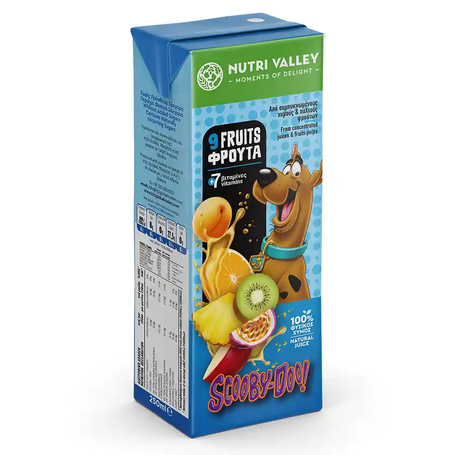 Nutri Valley Χυμός Scooby Doo 9 Φρούτα 250ml.