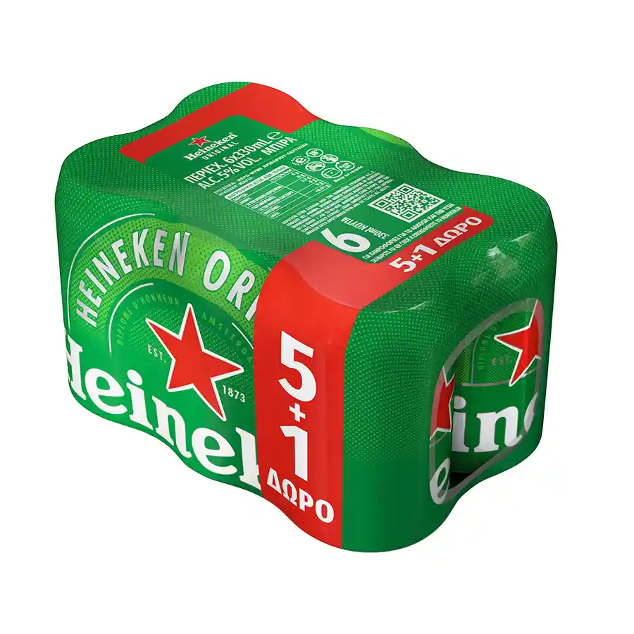Heineken Μπίρα Lager 330ml. 5+1Δώρο
