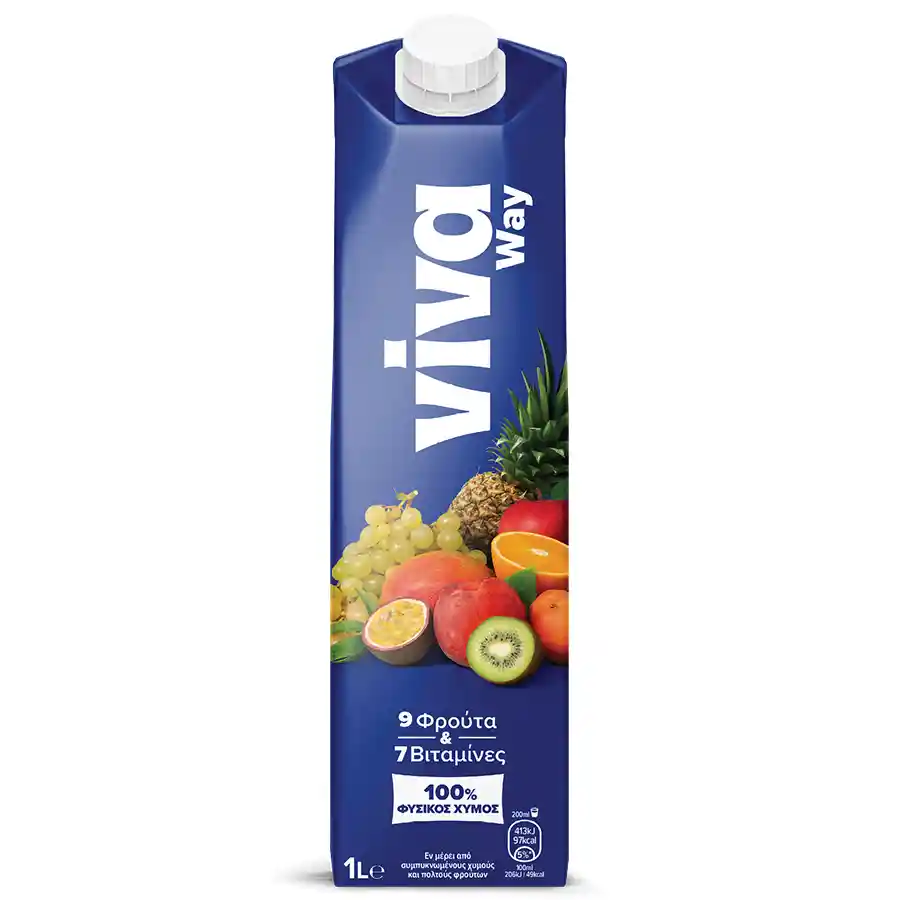 Viva Way Φυσικός Xυμός 9 Φρούτα 1lt.