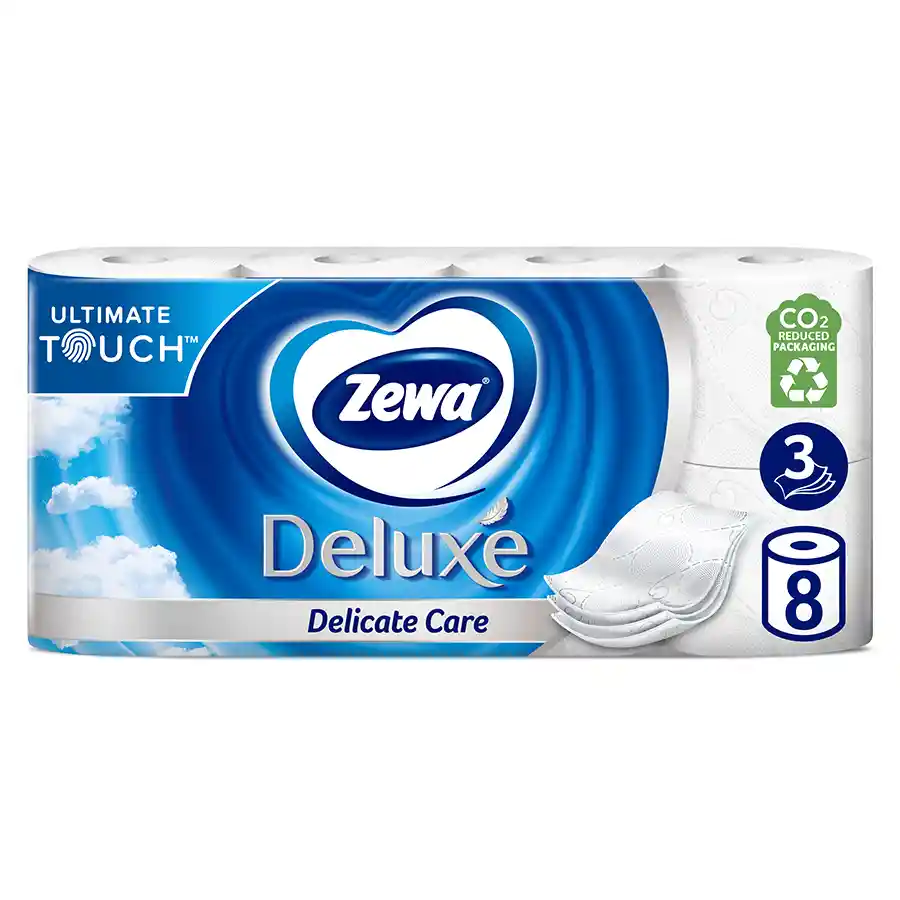 Zewa Deluxe Χαρτί Υγείας Delicate Care 3Φύλλων 8τεμ. 728γρ.
