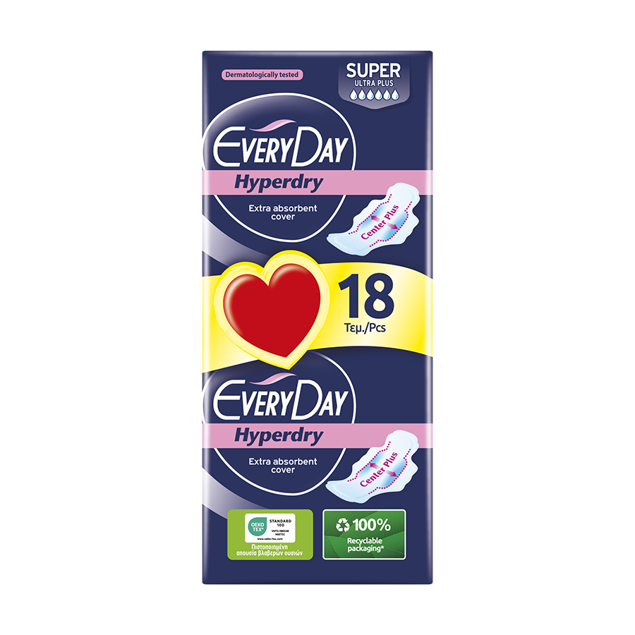 Every Day Hyperdry Σερβιέτες Super Ultra Plus Economy 18τεμ.