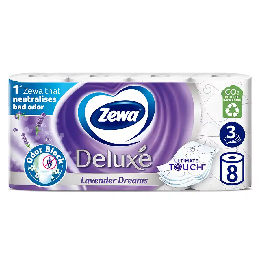 Zewa Deluxe Lavender Dreams Χαρτί Υγείας 3Φύλλων 8τεμ. 728γρ.